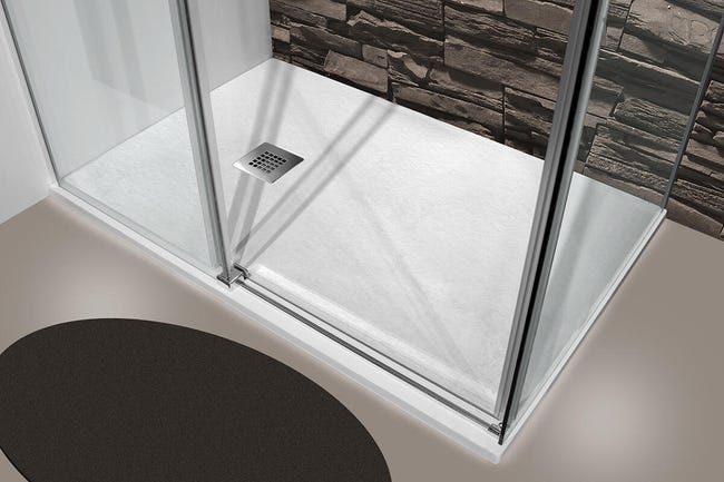 Leroymerlin Piatto doccia in resina effetto pietra L 120 x L 80 cm bianco Online