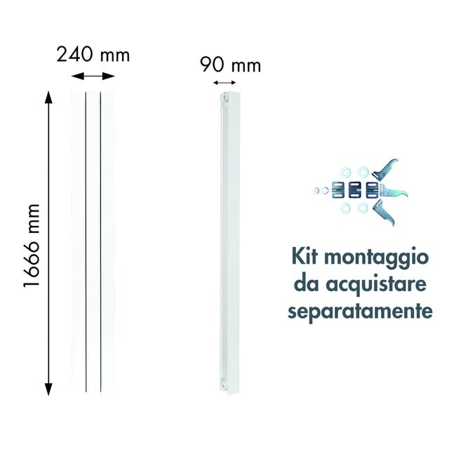 Leroymerlin Radiatore acqua calda PRODIGE SUPERIOR in alluminio 3 elementi interasse 600 mm bianco Qualità