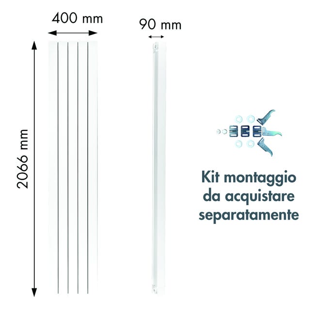 Leroymerlin Radiatore acqua calda PRODIGE SUPERIOR in alluminio 5 elementi interasse 2000 mm bianco Prezzo Ridotto