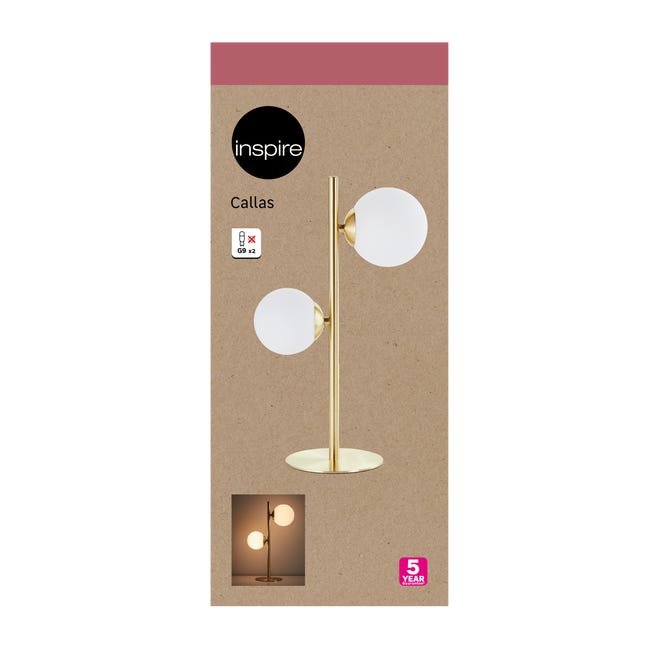 Leroymerlin Lampada da tavolo glamour Callas 2xG9 INSPIRE Sottocosto