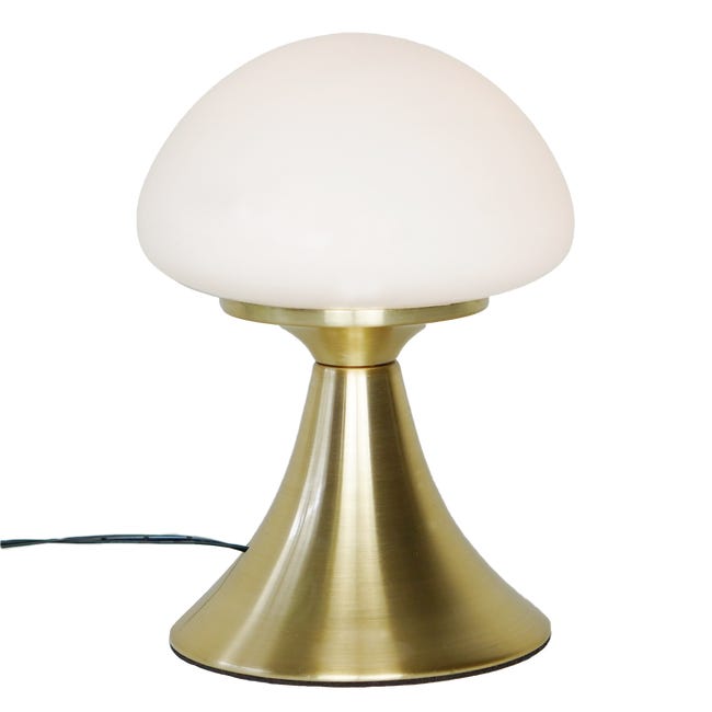 Leroymerlin Lampada da tavolo LED glamour Kinoko touch ottone luce calda 450 LUMEN INSPIRE