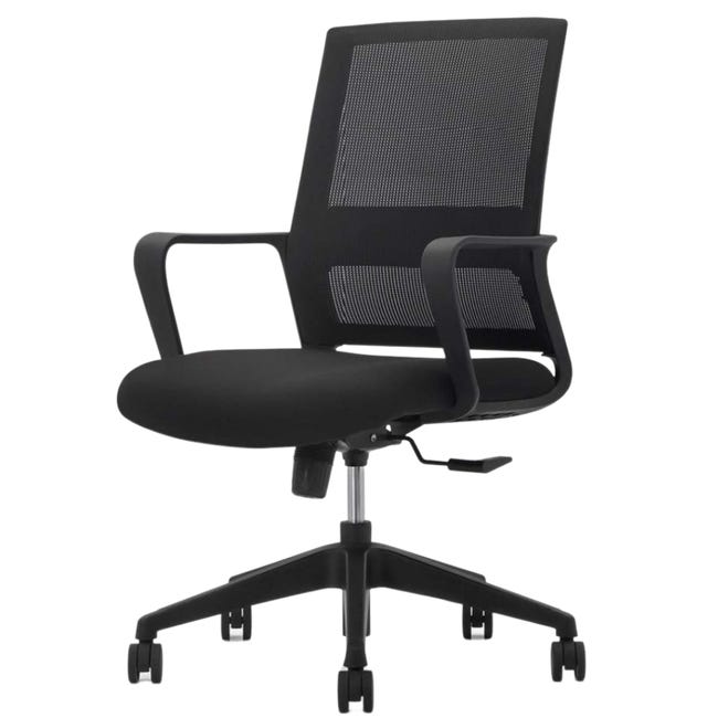 Leroymerlin Sedia Ufficio Ergonomica Supporto Lombare Regolabile e Traspirante - Nero