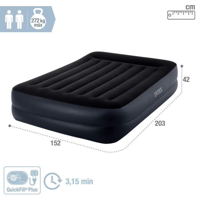 Leroymerlin Intex 64124ND - Materasso Dura-Beam Pillow Rest Raised Autogonfiante 152x203x42 cm In Vendita