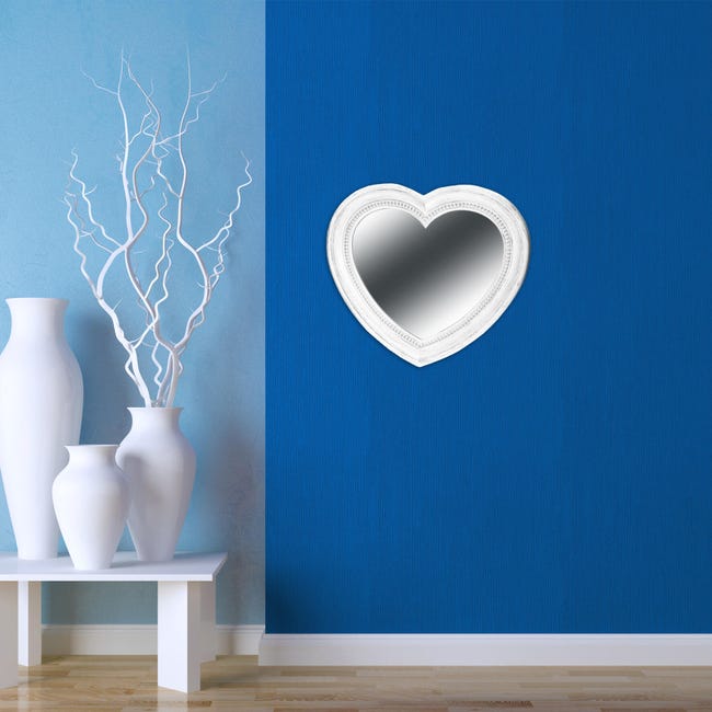Leroymerlin Specchio cuore in pvc bianco 40 x 45 cm Pezzi Unici