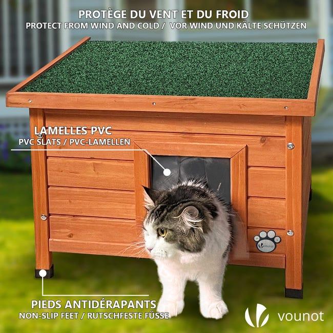 Leroymerlin Casetta per Gatti in Legno con Finestra e Porta Cuccia Casa per Gatti 57x45x43cm Promozione