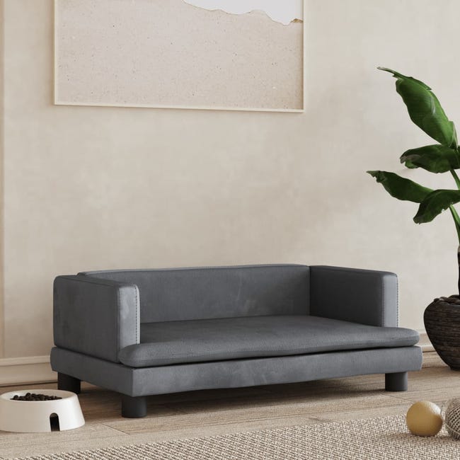 Leroymerlin vidaXL Lettino per Cani Grigio Scuro 80x45x30 cm in Velluto