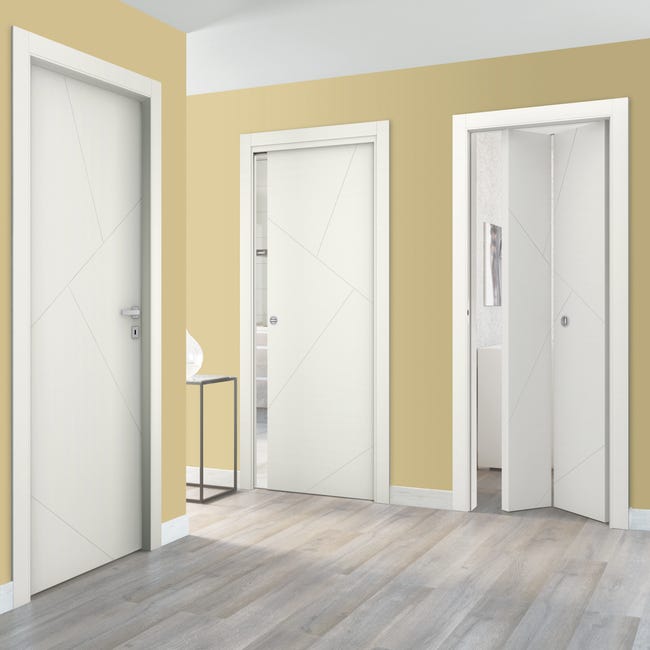 Leroymerlin Porta tamburata battente Oblique bianco L 70 x H 210 cm reversibile Offerta