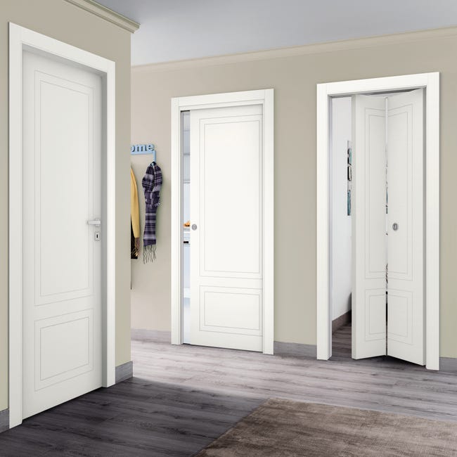 Leroymerlin Porta tamburata scorrevole Nobel bianco L 80 x H 210 cm reversibile Vendita Economica