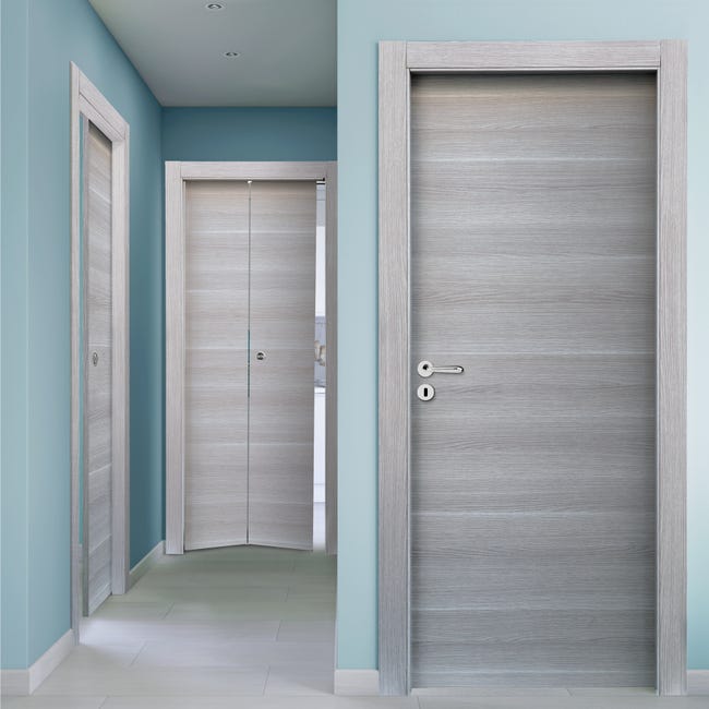Leroymerlin Porta battente Corn rovere grigio L 90 x H 210 cm reversibile Vendite stagionali