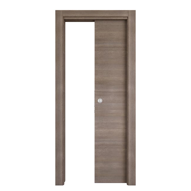 Leroymerlin Porta tamburata scorrevole Stylish grigio L 80 x H 210 cm reversibile Nuova