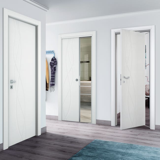 Leroymerlin Porta tamburata scorrevole Dna bianco L 70 x H 210 cm reversibile 2025
