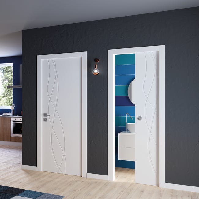 Leroymerlin Porta tamburata scorrevole Dna bianco L 70 x H 210 cm reversibile 2025