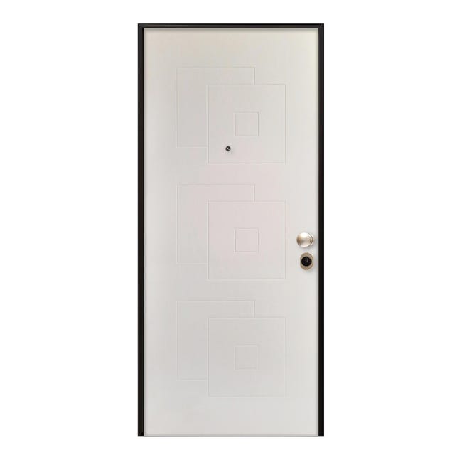 Leroymerlin Porta blindata MASTER Square L 80 x H 200 cm bianco apertura sinistra In Linea