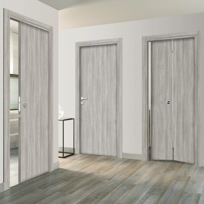 Leroymerlin Porta scorrevole Braque olmo grigio L 80 x H 210 cm reversibile Nuovo