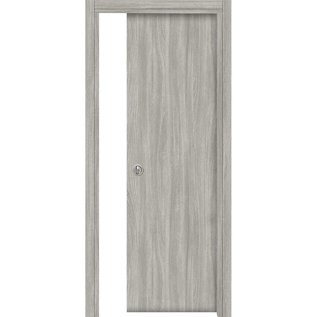 Leroymerlin Porta scorrevole Braque olmo grigio L 80 x H 210 cm reversibile Nuovo