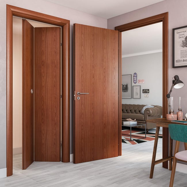 Leroymerlin Porta pieghevole a libro simmetrica Rose ciliegio L 80 x H 210 cm sinistra Pezzi Unici