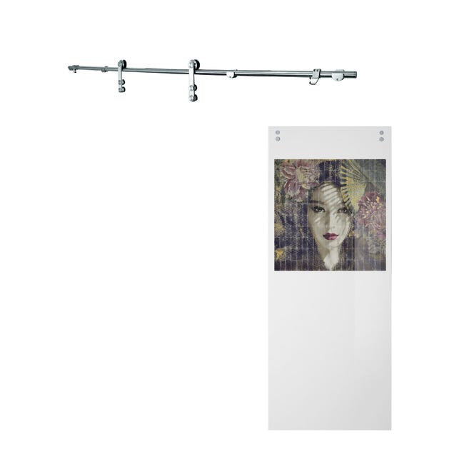 Leroymerlin Porta scorrevole Donna in vetro L 88 x H 215 cm con binario Lux Negozio