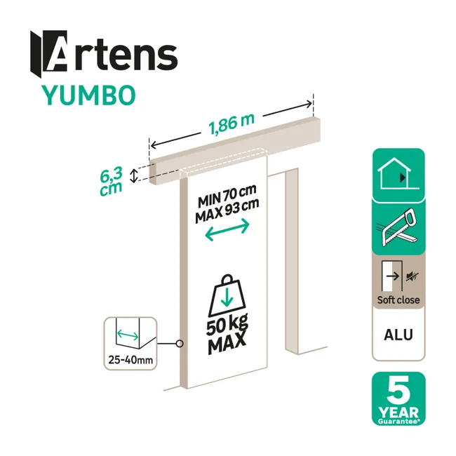 Leroymerlin Sistema scorrevole Atelier bianco per anta in legno e metallo L 1 86 m Moda