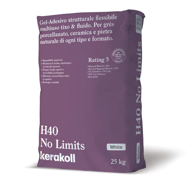 Leroymerlin Colla in polvere H40 No Limits KERAKOLL 25 kg bianco C2TE