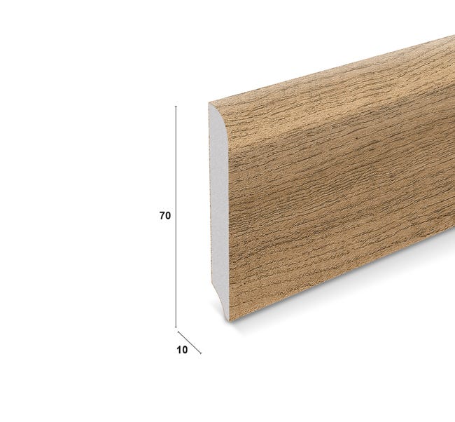 Leroymerlin Battiscopa Sestriere in pvc rovere antico Sp 1 mm x H 7 x L 240 cm / 2.4 m Vendite Flash