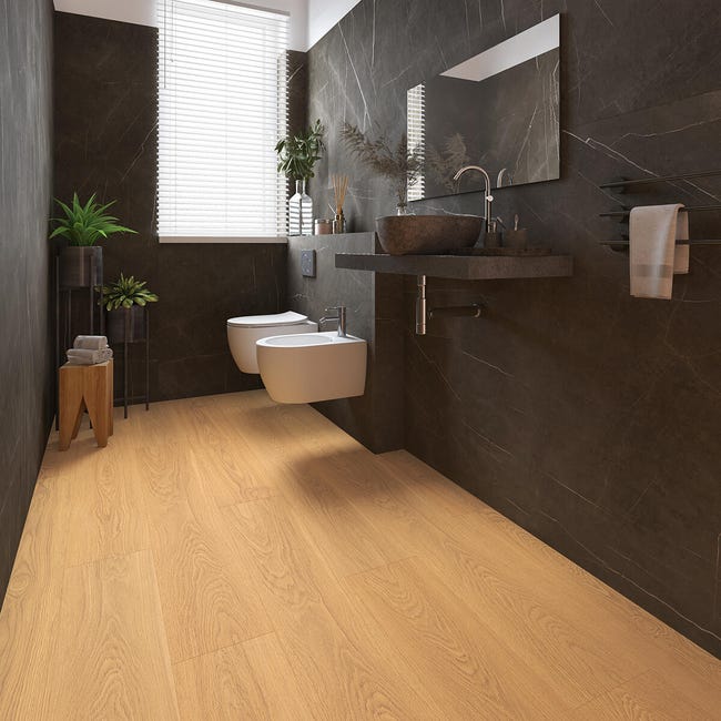Leroymerlin Pavimento laminato CLASSEN Uberwood rovere chiaro resistente all'acqua Sp 8mm Negozio