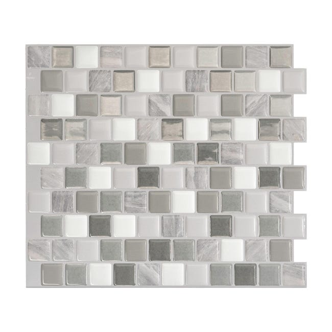 Leroymerlin Piastrella adesiva Brixia Casoria SMART TILES grigio 22.48 x 25.91 cm spessore 2 mm confezione da 4 pezzi Shopping Online