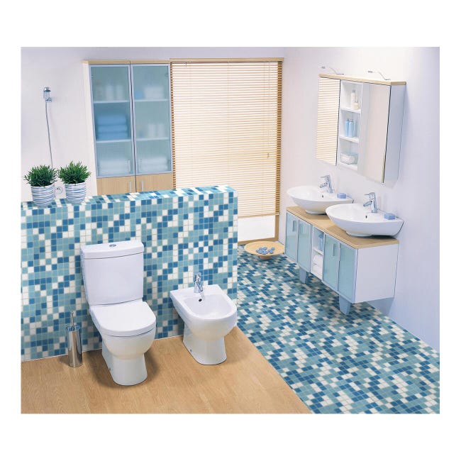 Leroymerlin Mosaico in vetro Classic Mix Swim blu e bianco L 32.7 x L 32.7cm x Sp. 4 mm 20 pezzi Prezzo Ridotto