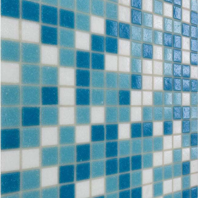 Leroymerlin Mosaico in vetro Classic Mix Swim blu e bianco L 32.7 x L 32.7cm x Sp. 4 mm 20 pezzi Prezzo Ridotto