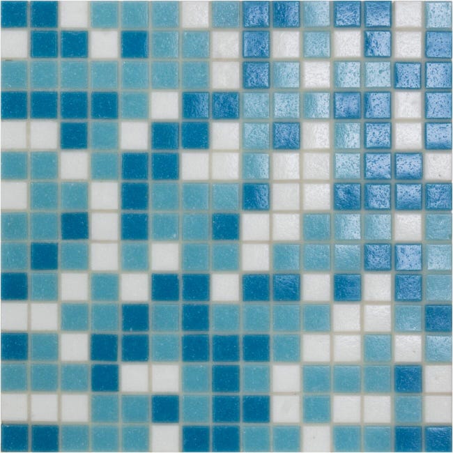 Leroymerlin Mosaico in vetro Classic Mix Swim blu e bianco L 32.7 x L 32.7cm x Sp. 4 mm 20 pezzi Prezzo Ridotto