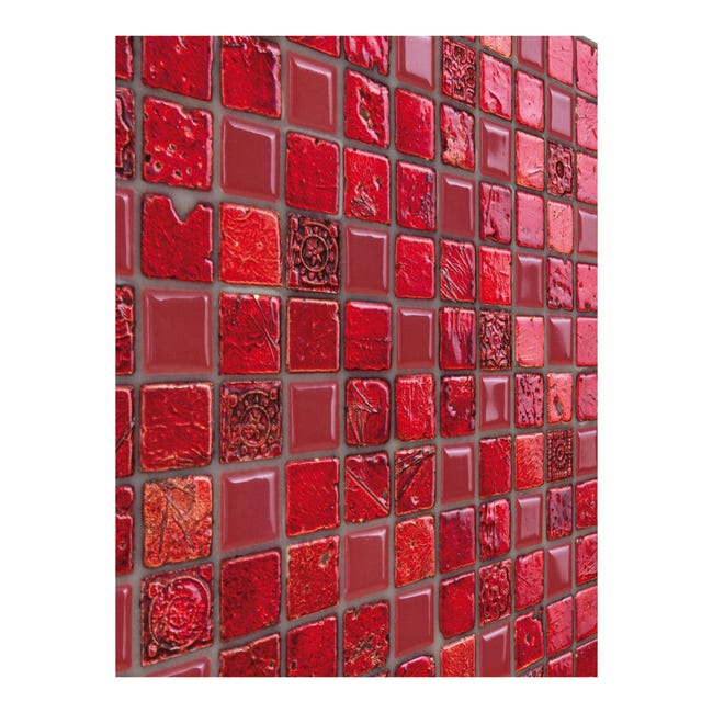 Leroymerlin Mosaico in pietra Lacca Rossa rosso L 30 x L 30cm x Sp. 8 mm Sottocosto