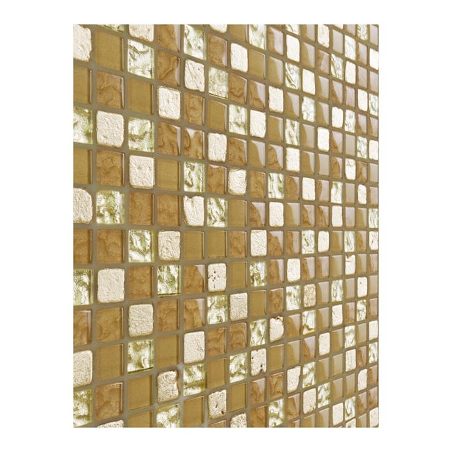 Leroymerlin Mosaico in pietra Crystal oro L 30 x L 30cm x Sp. 8 mm Convenienza