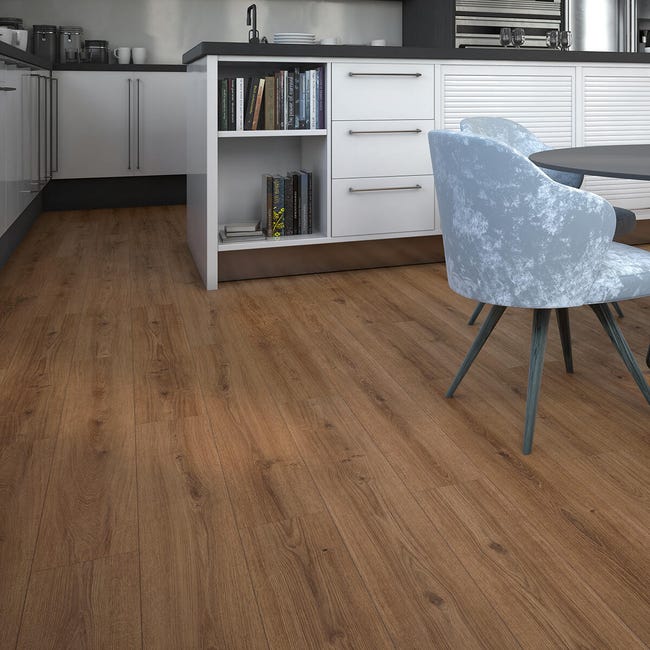 Leroymerlin Pavimento laminato ARTENS Waterwood marrone resistente all'acqua Sp 7mm