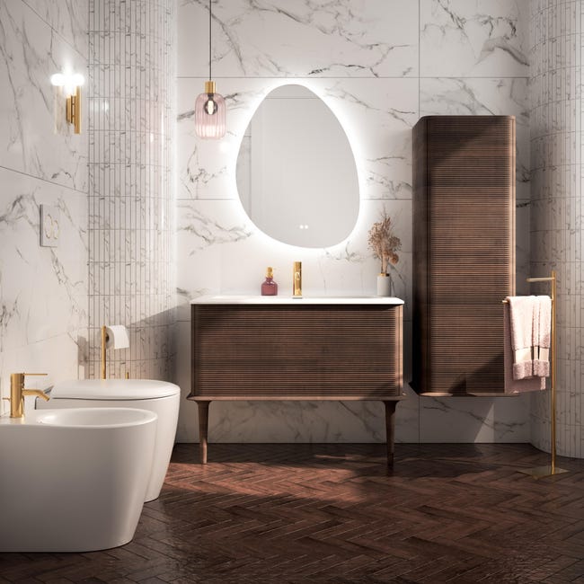 Leroymerlin Piastrella da pavimento e rivestimento interno ed esterno rettificato Silk Marble in gres porcellanato satinato grigio 120 x 60cm Sp. 9.2 mm traffico molto intenso (pei 5/5) Moda