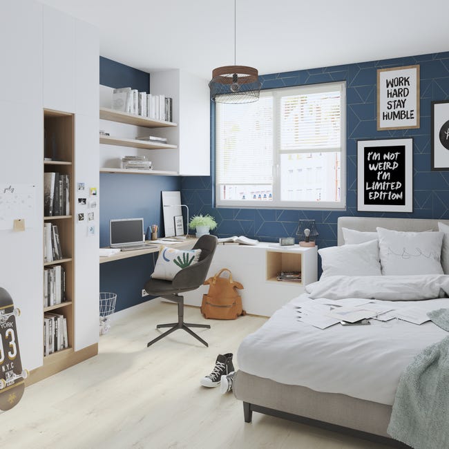 Leroymerlin Pavimento laminato ARTENS DESIGN Nisbet bianco resistente all'acqua Sp 8mm Italy