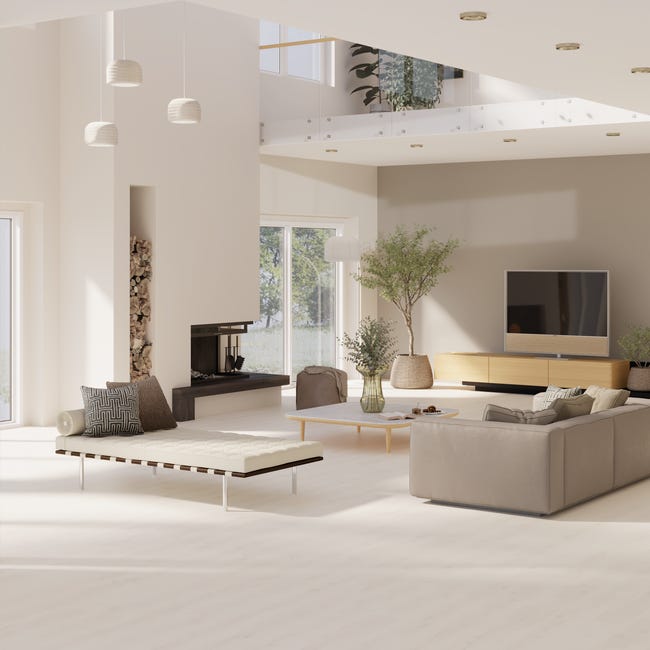 Leroymerlin Pavimento laminato ARTENS DESIGN Nisbet bianco resistente all'acqua Sp 8mm Italy
