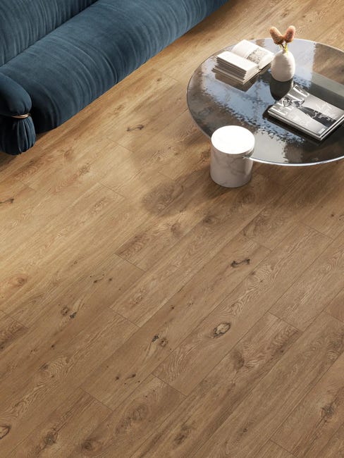 Leroymerlin Piastrella da pavimento e rivestimento interno rettificato Fable in gres porcellanato smaltato opaco marrone 120 x 20cm Sp. 9 mm traffico intenso (pei 4/5) R9 In Linea