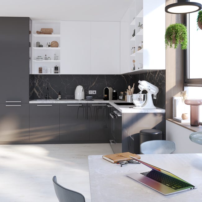 Leroymerlin Pavimento laminato ARTENS DESIGN Nuiza grigio resistente all'acqua Sp 8mm Pezzi Unici