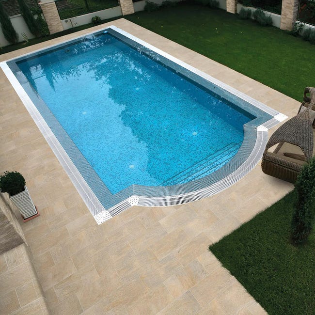 Leroymerlin Piastrella da pavimento esterno Barge in gres porcellanato opaco beige 60 x 30cm Sp. 8.5 mm traffico molto intenso (pei 5/5) R11 Promozione Limitata