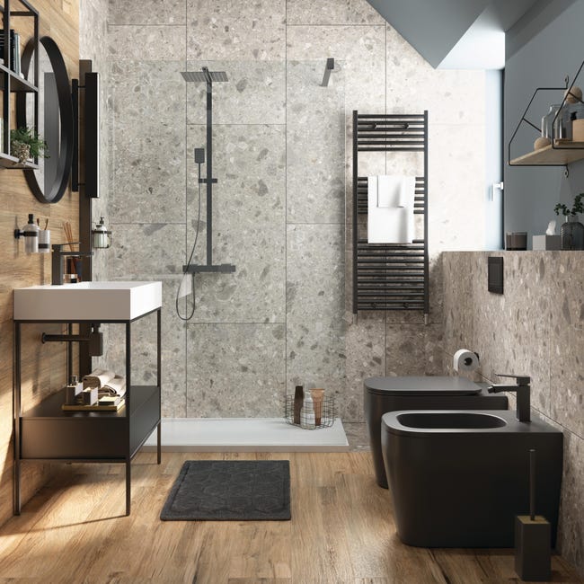 Leroymerlin Rubinetto per bidet Studio nero spazzolato lucido SENSEA Saldi Di Fabbrica