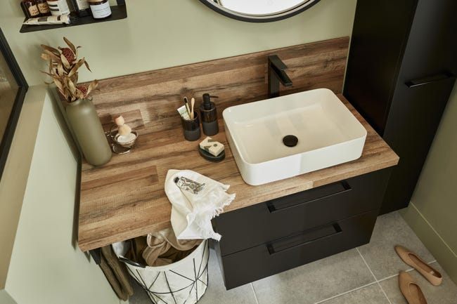 Leroymerlin Rubinetto per lavabo Studio nero cromato opaco SENSEA H 35 cm Moda