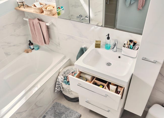 Leroymerlin Rubinetto per lavabo a canna media Essential cromato lucido SENSEA H 15.05 cm 2025