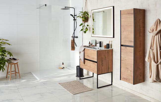 Leroymerlin Rubinetto per lavabo a canna media Studio nero spazzolato opaco SENSEA H 16 cm Qualità