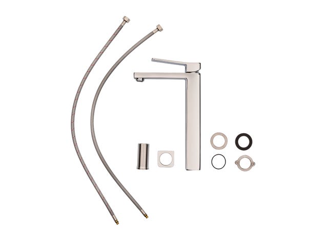 Leroymerlin Rubinetto per lavabo Studio cromato lucido SENSEA H 35 cm Soddisfazione Garantita