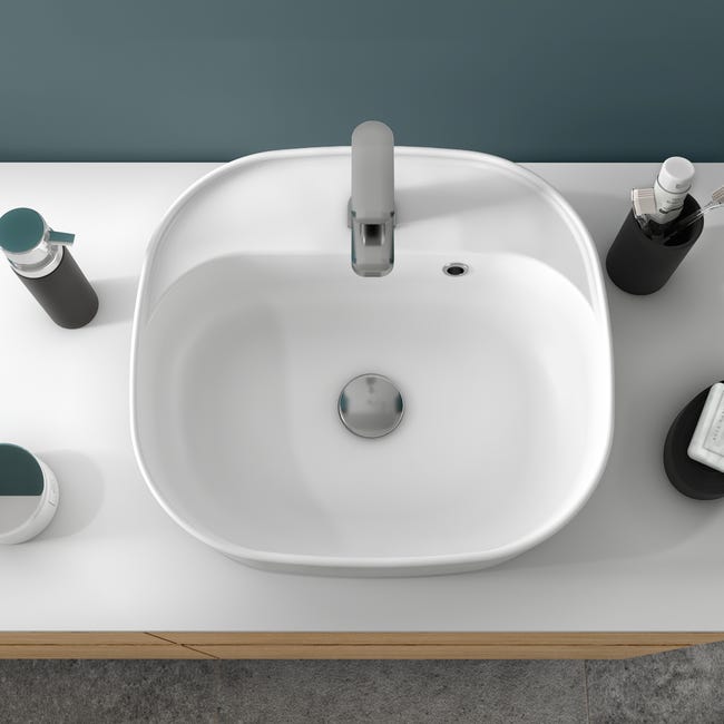 Leroymerlin Lavabo da appoggio Remix rettangolare in ceramica L 42.9 x P 39.7 x H 16 cm bianco Shopping Online