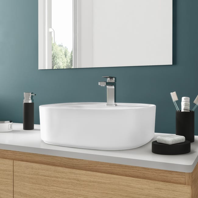 Leroymerlin Lavabo da appoggio Remix rettangolare in ceramica L 42.9 x P 39.7 x H 16 cm bianco Shopping Online