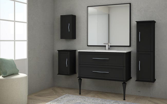 Leroymerlin Piedino mobili da bagno (componibile) Tiffany in legno H 35 cm 2 pezzi Sottocosto