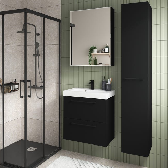 Leroymerlin Anta mobile da bagno nero SENSEA L 30 x H 172.9 x Sp 1.8 cm Saldi