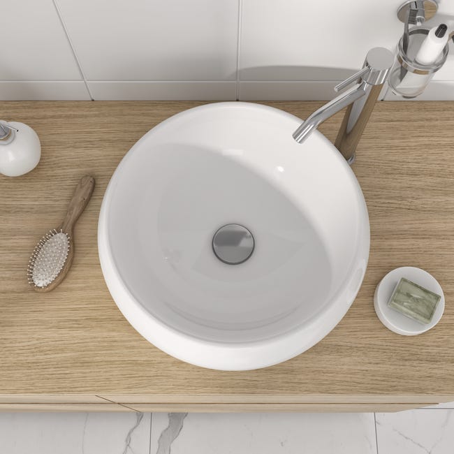 Leroymerlin Lavabo da appoggio Lune tondo in ceramica L 40 x P 40 x H 15.5 cm bianco I Più Venduti