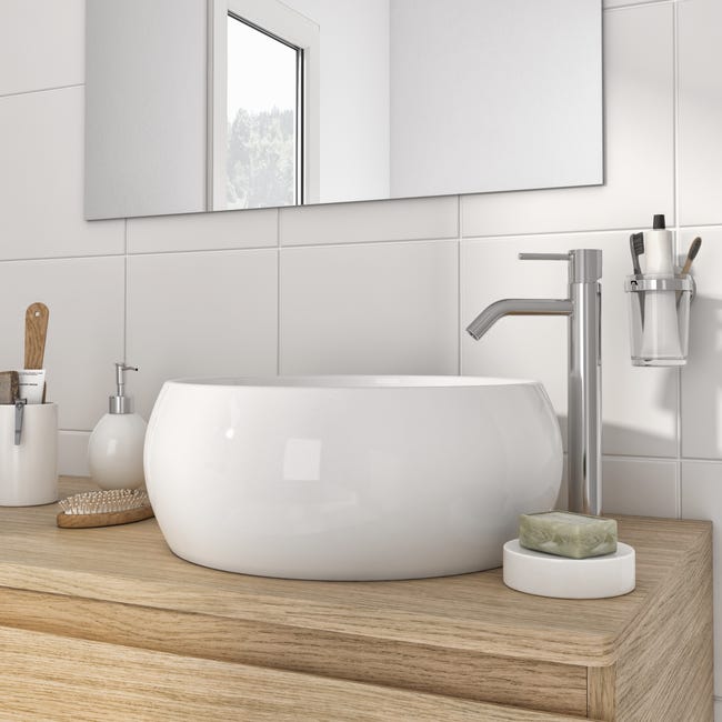 Leroymerlin Lavabo da appoggio Lune tondo in ceramica L 40 x P 40 x H 15.5 cm bianco I Più Venduti