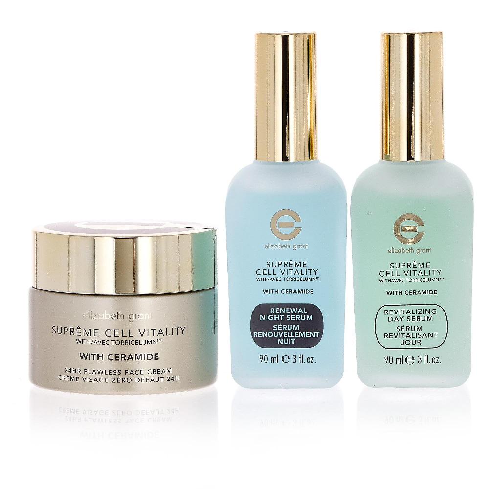 QVC Elizabeth Grant Kit Supreme Cell Vitality: crema + 2 sieri giorno e notte Consegna Veloce